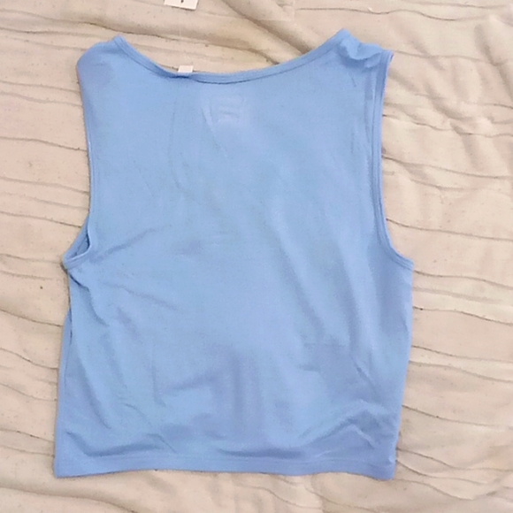 Blue tank top with flower cut out - Picture 2 of 4